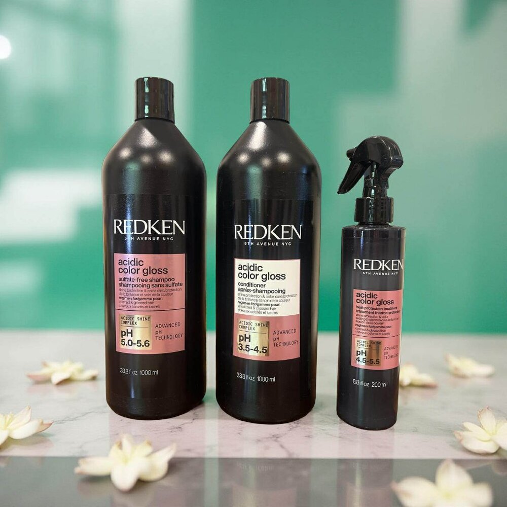 Redken Acidic Color Gloss Shampoo Conditioner Heat Protection Leave In Treatment